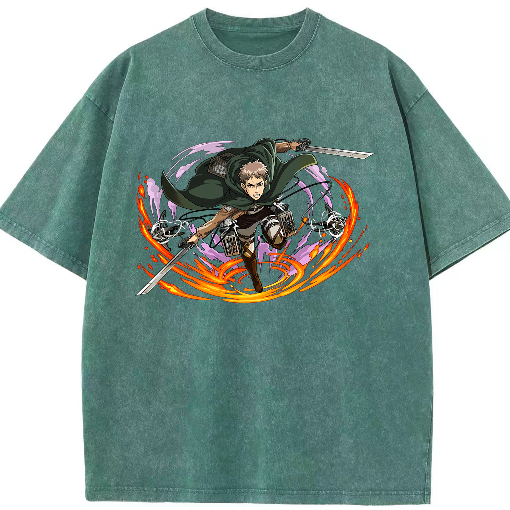 （画像用） 進撃の巨人 ジャン・キルシュタイン Attack on Titan Jean Kirstein 綿100% ヴィンテージ風 半袖Tシャツ（フロントプリント）